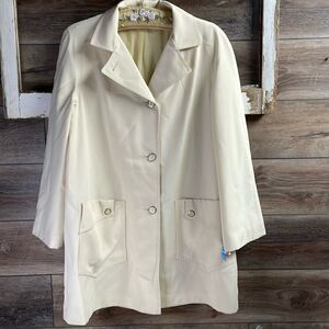 Jerold Vintage 70’s Ladies Jacket Coat, Off White Cream